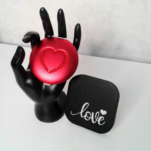 #B9 The Body Shop Jeweled Heart Compact Mirror - Picture 1 of 9